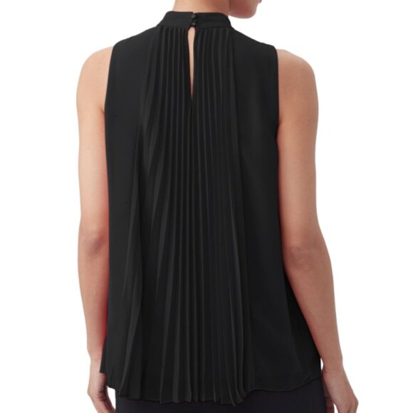 Trina Turk 'Farasha' Sleeveless Pleated A-Line Top, Black - Picture 3 of 3